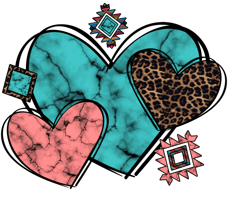 aztec valentine heart dtf transfer 639652