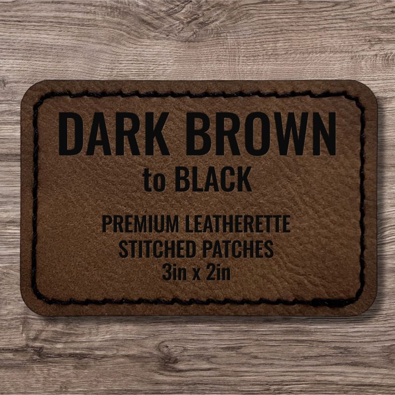 Dark Brown / Black Premium Leatherette™ Stitched Patches - #LoneStar Adhesive#