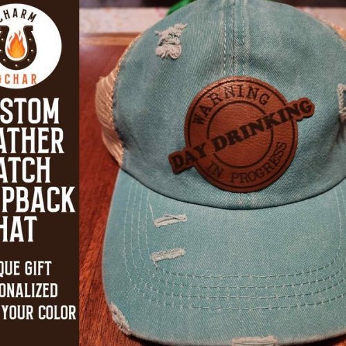 day drinking in progress leather patch trucker hats classic colors 321576