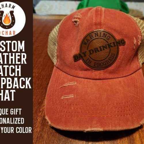 day drinking in progress leather patch trucker hats classic colors 770718