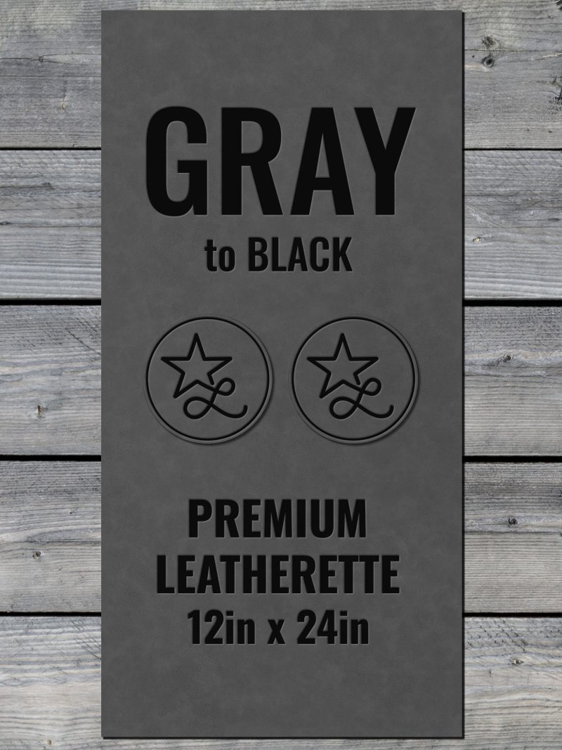 Gray / Black Durra-Bull Premium Leatherette™ Sheets (12x24) - #LoneStar Adhesive#