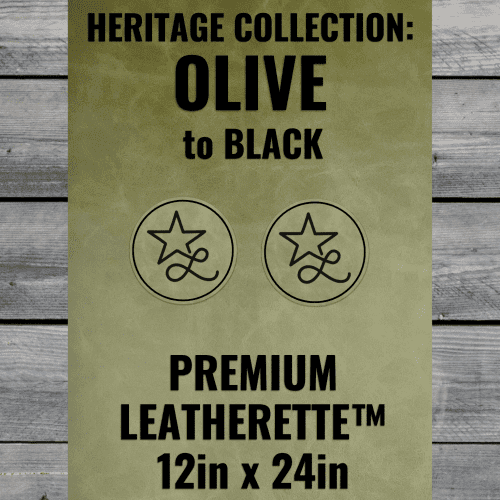 Heritage Collection: Olive / Black Durra - Bull Premium Leatherette™ Sheets (12x24) - #LoneStar Adhesive#