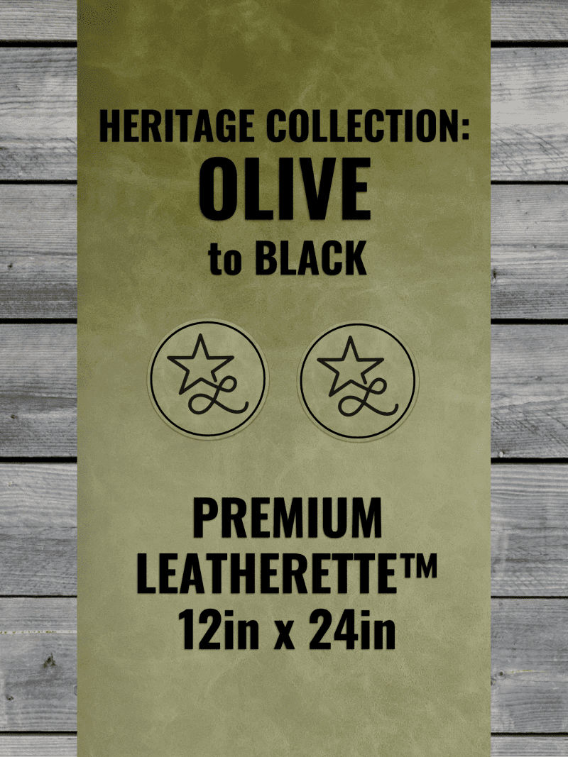 Heritage Collection: Olive / Black Durra - Bull Premium Leatherette™ Sheets (12x24) - #LoneStar Adhesive#