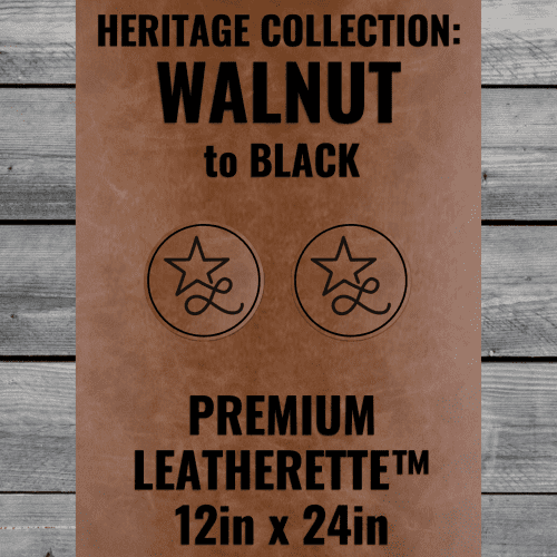 Heritage Collection: Walnut Durra - Bull Premium Leatherette™ Sheets (12x24) - #LoneStar Adhesive#