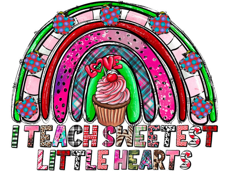 i teach sweetest little hearts dtf transfer 119218