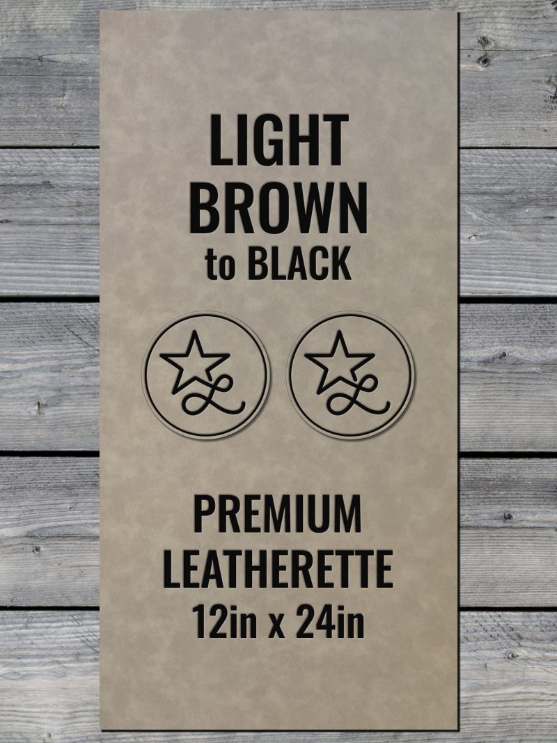 Light Brown / Black Durra-Bull Premium Leatherette™ Sheets (12x24) - #LoneStar Adhesive#