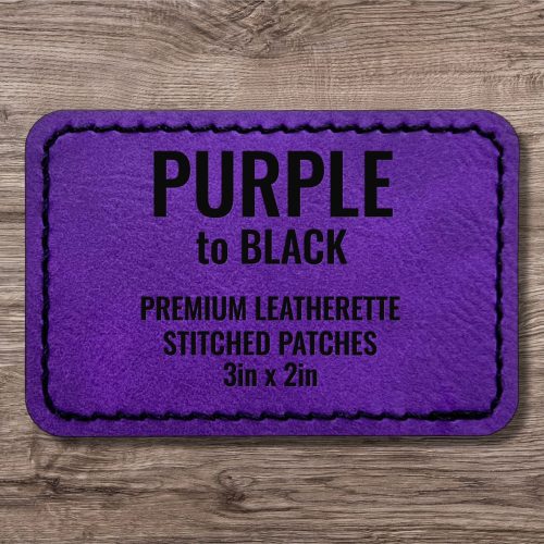 purple black premium leatherette stitched patches 575194