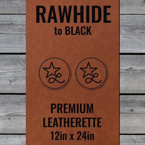 Rawhide / Black Durra-Bull Premium Leatherette™ Sheets (12x24) - #LoneStar Adhesive#