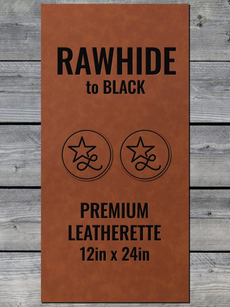 Rawhide / Black Durra-Bull Premium Leatherette™ Sheets (12x24) - #LoneStar Adhesive#