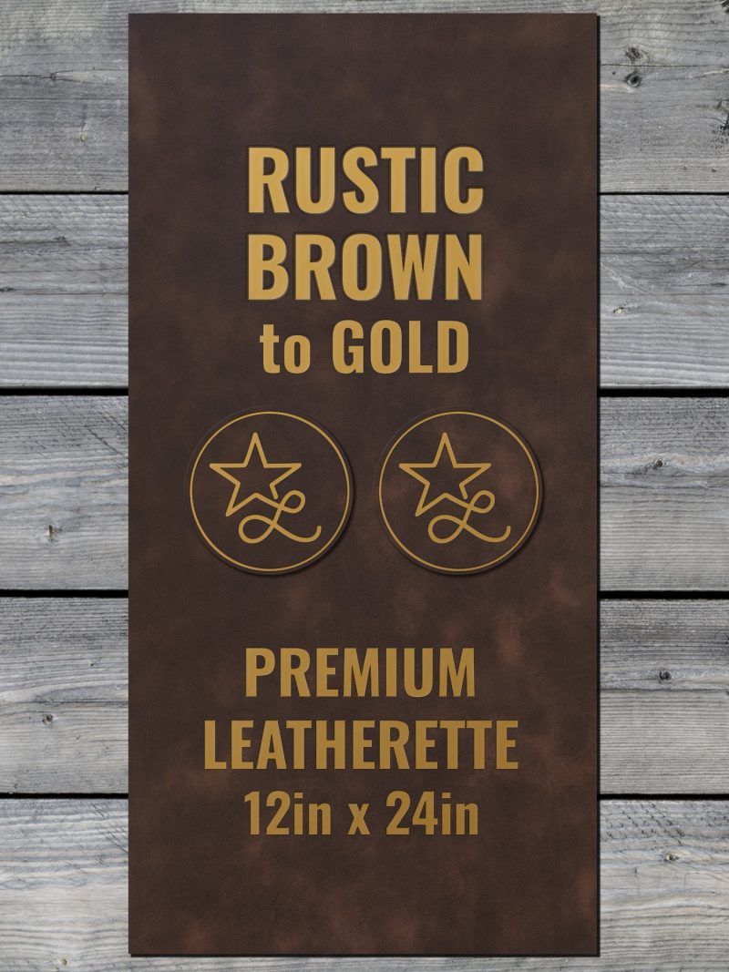 Rustic / Gold Durra-Bull Premium Leatherette™ Sheets (12x24) - #LoneStar Adhesive#