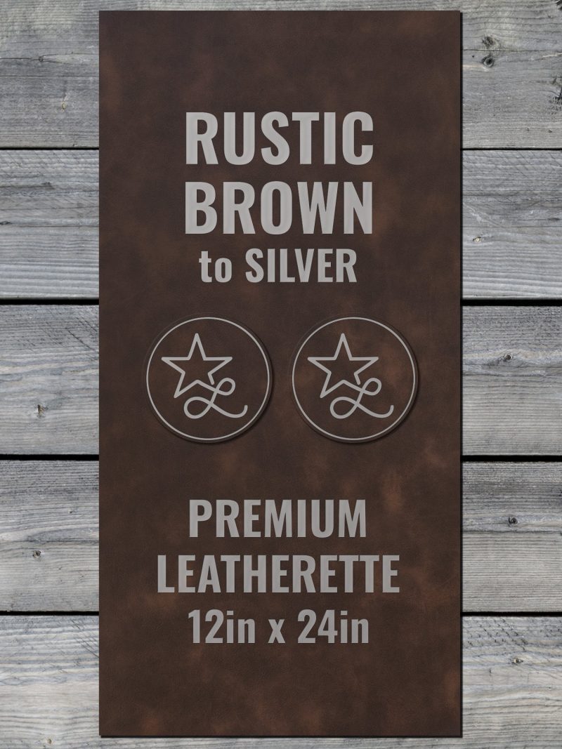 Rustic / Silver Durra-Bull Premium Leatherette™ Sheets (12x24) - #LoneStar Adhesive#