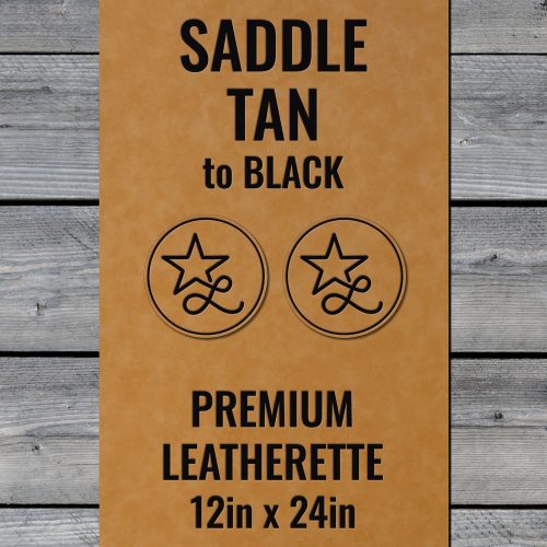 Saddle Tan / Black Durra-Bull Premium Leatherette™ Sheets (12x24) - #LoneStar Adhesive#