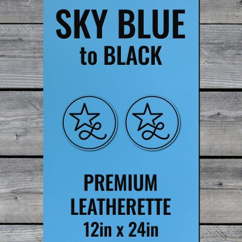 Sky Blue / Black Durra-Bull Premium Leatherette™ Sheets (12x24) - #LoneStar Adhesive#