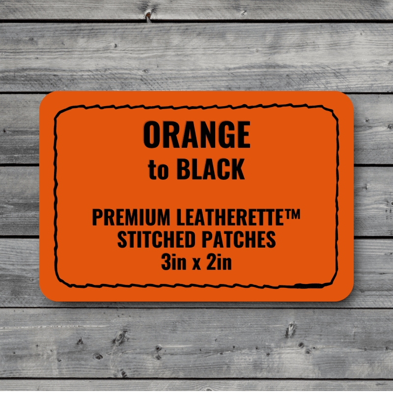 stitched patches orange black premium leatherette 234184