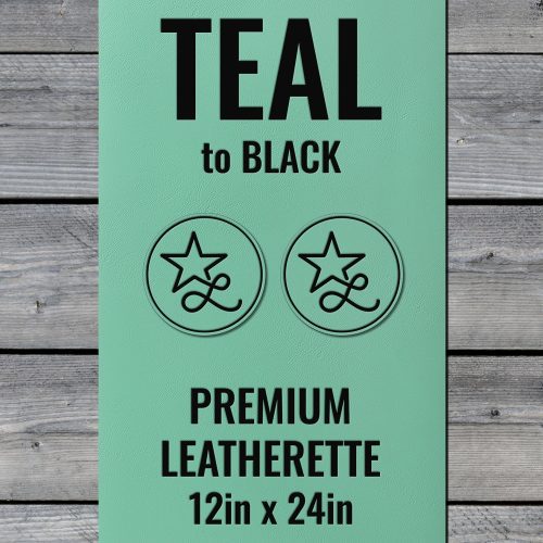 Teal / Black Durra-Bull Premium Leatherette™ Sheets (12x24) - #LoneStar Adhesive#