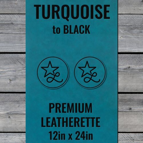 Turquoise / Black Durra-Bull Premium Leatherette™ Sheets (12x24) - #LoneStar Adhesive#